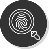 Finger Print Line Shadow Circle Icon Design vector