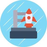 Rocket Launch Flat Circle Icon Design vector