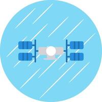 Space Station Flat Circle Icon Design vector