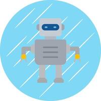 Robot Flat Circle Icon Design vector