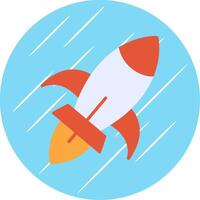 Rocket Ship Flat Circle Icon Design vector