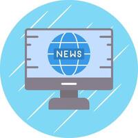 Noticias alimentar plano circulo icono diseño vector