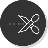 Cut Line Shadow Circle Icon Design vector