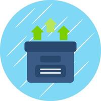 Storage Box Flat Circle Icon Design vector