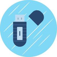 Usb Stick Flat Circle Icon Design vector