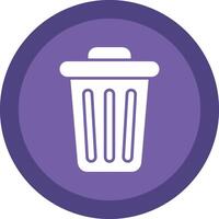 Dustbin Line Shadow Circle Icon Design vector