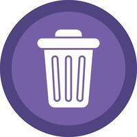 Dustbin Line Shadow Circle Icon Design vector