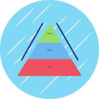 Pyramid Chart Flat Circle Icon Design vector