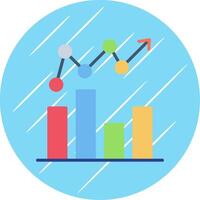 Bar Graph Flat Circle Icon Design vector