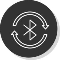 Bluetooth Line Shadow Circle Icon Design vector