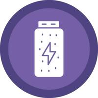 Battery Status Line Shadow Circle Icon Design vector