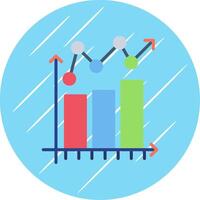 Bar Chart Flat Circle Icon Design vector