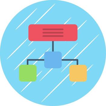 jerárquico estructura plano circulo icono diseño vector