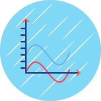 Wave Chart Flat Circle Icon Design vector