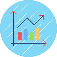 Bar Chart Flat Circle Icon Design vector