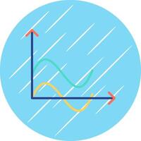 Wave Chart Flat Circle Icon Design vector