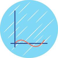 Wave Chart Flat Circle Icon Design vector