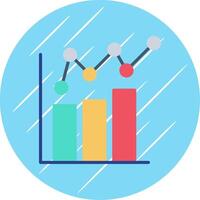 Bar Chart Flat Circle Icon Design vector