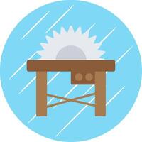 Table Saw Flat Circle Icon Design vector