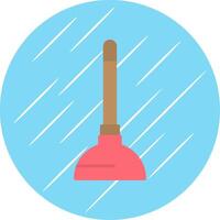 Plunger Flat Circle Icon Design vector