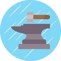 Anvil Flat Circle Icon Design vector