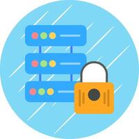 Secure Data Flat Circle Icon Design vector