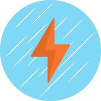 Thunder Bolt Flat Circle Icon Design vector