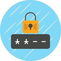 Password Flat Circle Icon Design vector