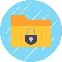 Secure Folder Flat Circle Icon Design vector