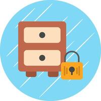 Filing Cabinet Flat Circle Icon Design vector