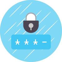 Password Flat Circle Icon Design vector