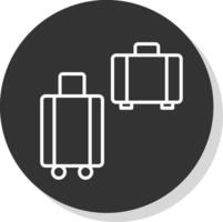Suitcases Line Shadow Circle Icon Design vector