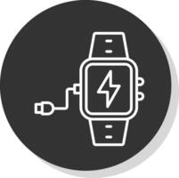 Charging Line Shadow Circle Icon Design vector