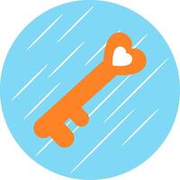 Old Key Flat Circle Icon Design vector