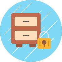 Filing Cabinet Flat Circle Icon Design vector