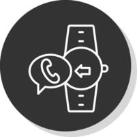 Incoming Call Line Shadow Circle Icon Design vector