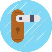 Door Lock Flat Circle Icon Design vector