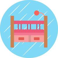 Baby Crib Flat Circle Icon Design vector