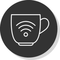 Wifi Line Shadow Circle Icon Design vector