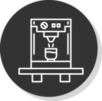 Coffee Machine Line Shadow Circle Icon Design vector