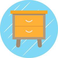 Side Table Flat Circle Icon Design vector