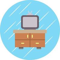 televisión mesa plano circulo icono diseño vector