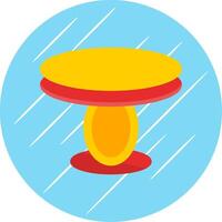 Dining Table Flat Circle Icon Design vector