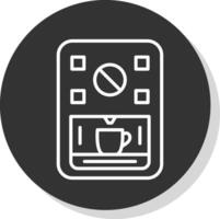 Coffee Machine Line Shadow Circle Icon Design vector