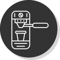 Coffee Machine Line Shadow Circle Icon Design vector