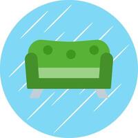 Sofa Flat Circle Icon Design vector