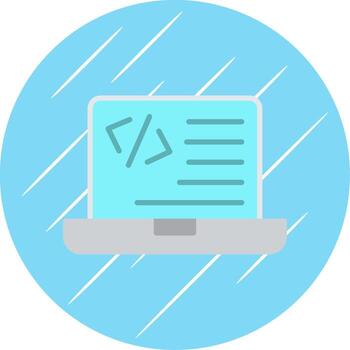 programación plano circulo icono diseño vector