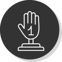 mano línea sombra circulo icono diseño vector