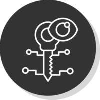 Key Line Shadow Circle Icon Design vector
