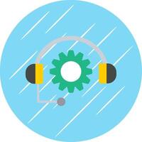 Support Flat Circle Icon Design vector